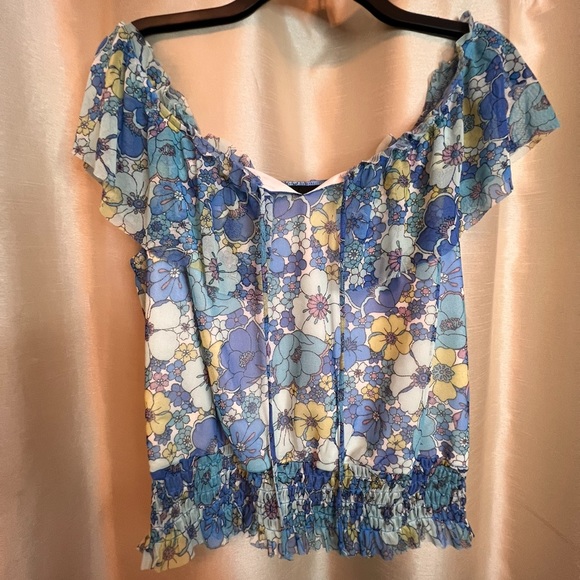 Tops | Floral Peasant Top | Poshmark